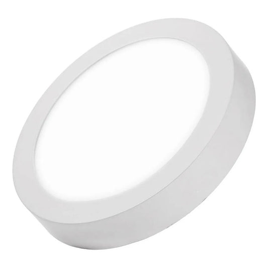Foco Panel Led 12w Plafón 17cm Marco Blanco Redondo