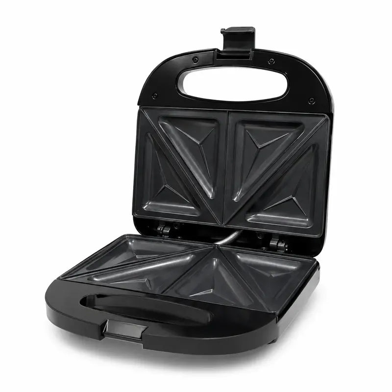 Sandwichera Eléctrica 1200w 2 Sándwiches Antiadherente Grill Tostador Compacto Fácil Limpieza Placas Selladas Cocina Rápida Desayunos Snacks Hogar Negro