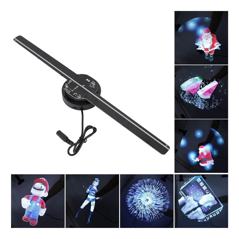 Proyector De Holograma 3d Publicidad Pantalla Ventilador Negro
