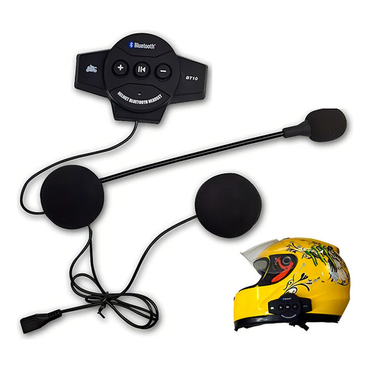 Audífonos Bluetooth Manos Libres Para Casco De Moto Color Negro