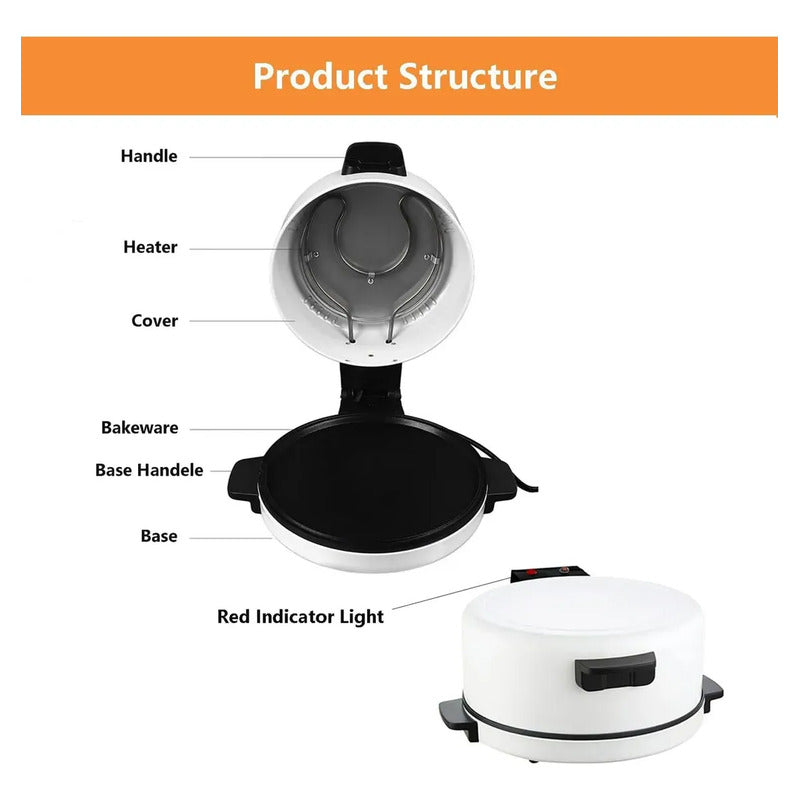 Sarten Horno Pizzero Antiadherente, Mini Pizza Gratinador Blanco 50/60hz