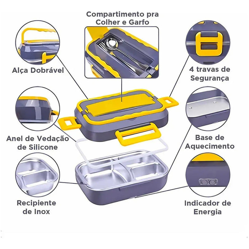 Lonchera Eléctrica Portátil Fiambrera Calentador De Comida Agua