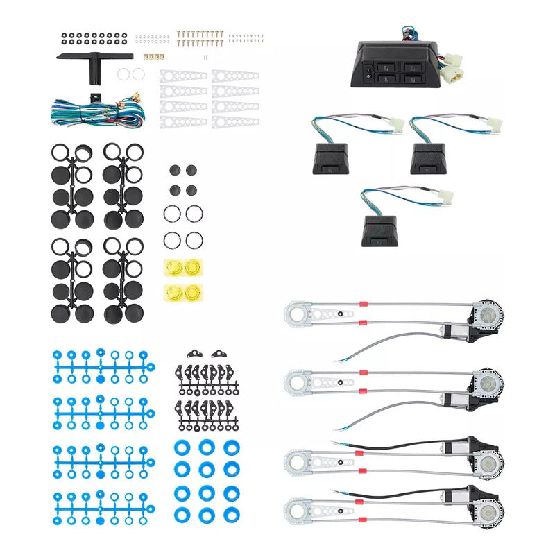 Kit De Alzavidrios Eléctricos  4 Puertas Universal 12v