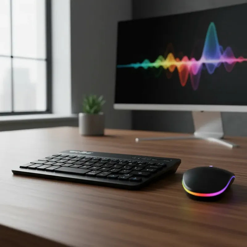 Kit Teclado Y Mouse Inalámbrico Bluetooth Español Recargable Negro