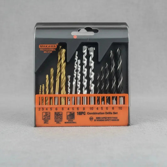 Juego Brocas 16 Piezas Para Metal Madera Concreto Pared