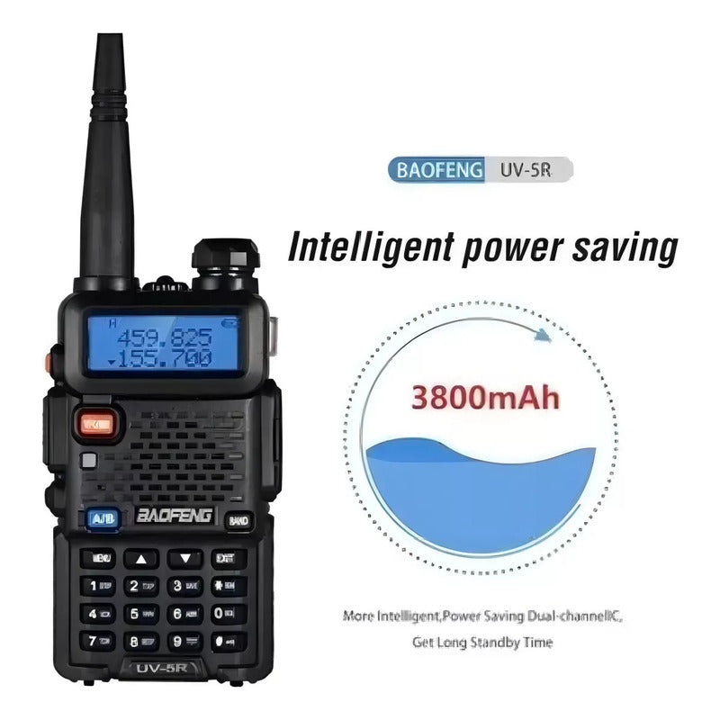Radio Transmisor Walkie Talkie Baofeng Doble Canal Fm Negro