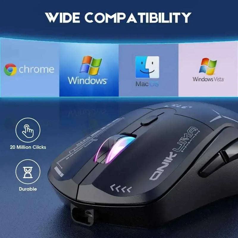 Mouse Recargable Gamer Inalámbrico D5 3.0 Usb 3600 Dpi Negro
