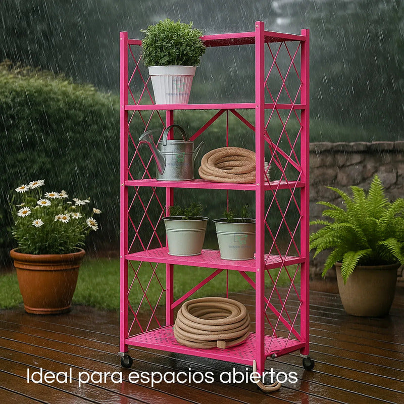 Repisa Estantería 5 Niveles Metalico Estanteplegable 50kg Ne Rosa