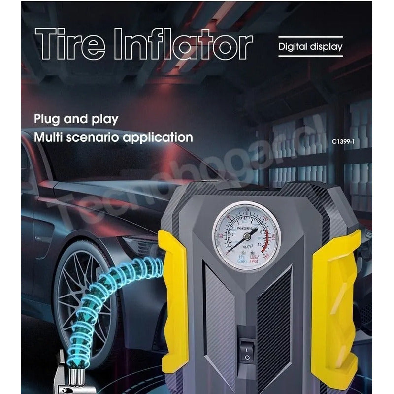 Compresor De Aire Inflador Portable De Auto 12v Con Linterna