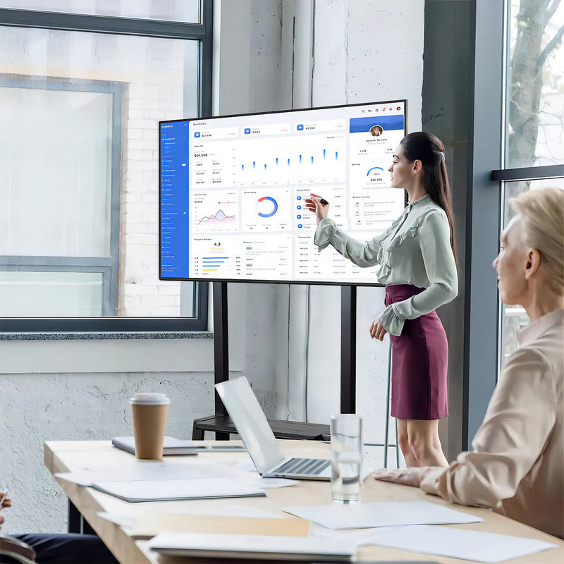 Soporte Tv Rack Movil Con Ruedas 32 A 55 Base Pedestal Stand Color Negro