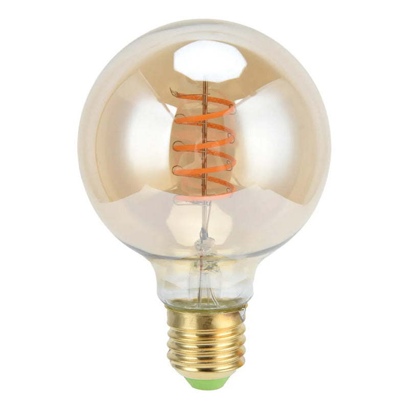 Pack X6 Ampolletas Led G80 Vintage 4w E27 Ambar Luz Amarillo Amarillo