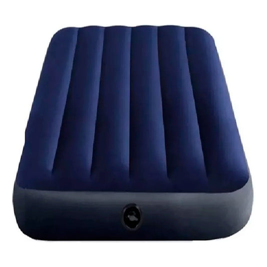 Colchón Inflable 2 Plazas Camping Viajes Hogar Resistente Azul