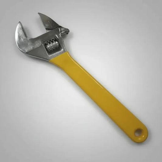 Llave Francesa Ajustable 10 Pulgadas Mango De Goma 25cm Amarillo