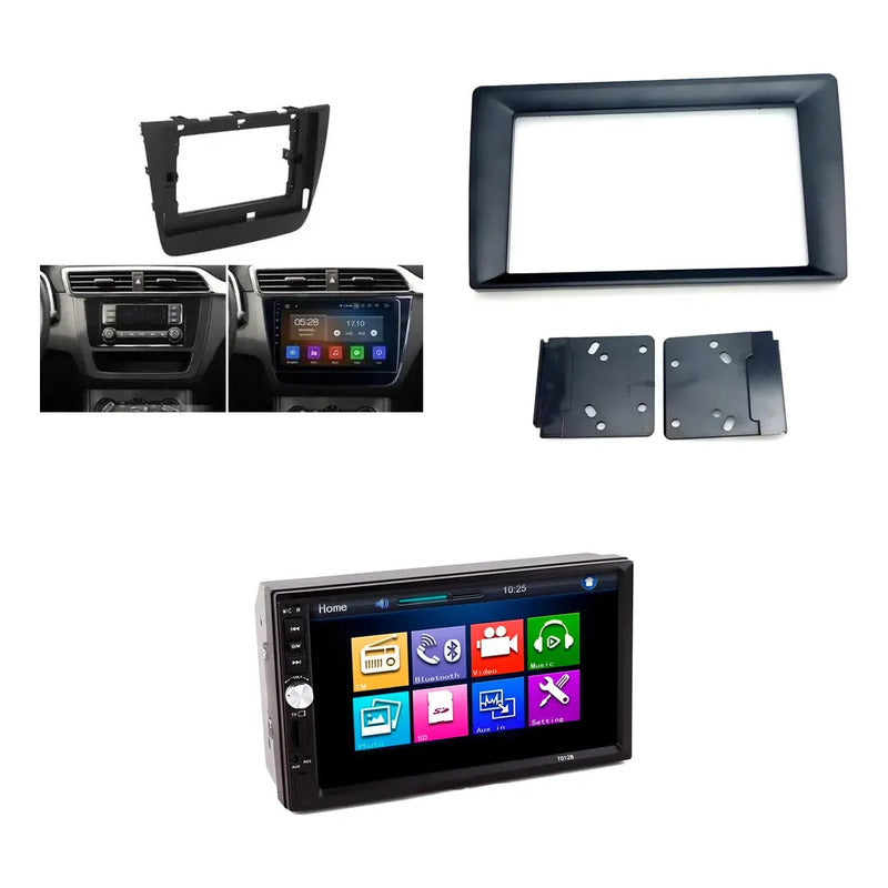 Kit Radio Mg Zs: Bisel 10.1 2017+ + Radio 2 Din Mirror Link + Bisel Universal 9 A 7 2 Din