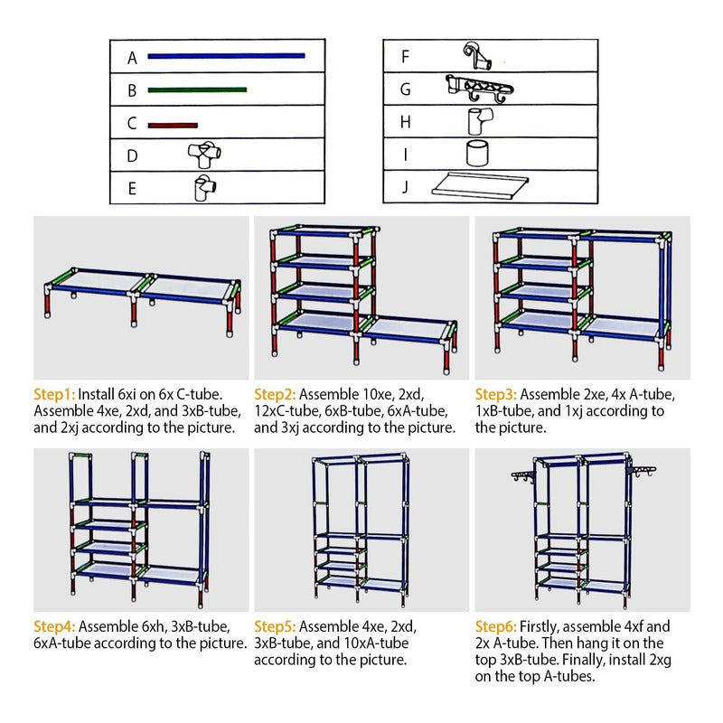 Closet Organizador Perchero Estante Colgador Multifuncional