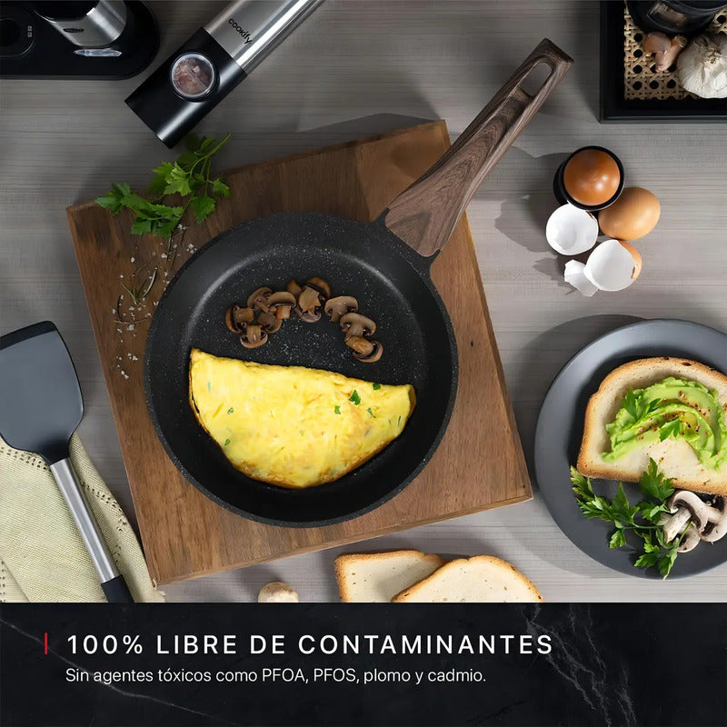 Sartén Wok De Cerámica Hyllis Antiadherente Para Inducción 26 Cm Negro