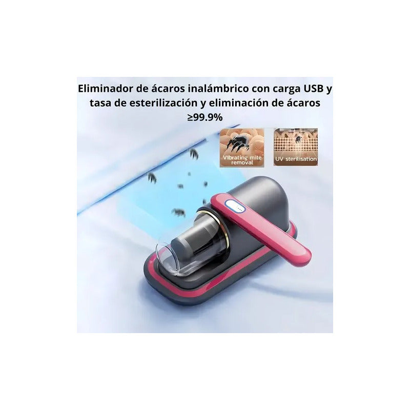 Aspiradora Anti Acaros Inalámbrica Eliminadora Al Vacío Violeta Oscuro