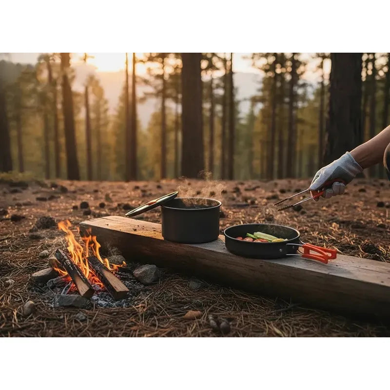 Set Ollas Outdoor Camping Cocina Para 9 En 1 Portátil Plomo