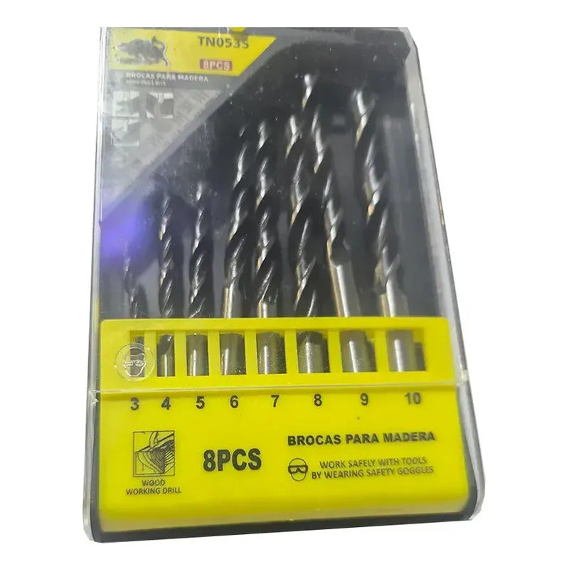 Pack X2 Brocas Para Madera 8pzs Taladro Carpinteria Mdf