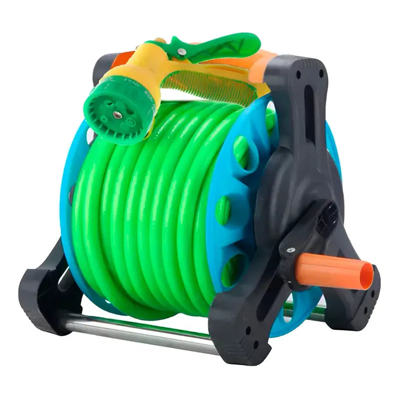 Kit Riego: Manguera Retráctil Con Pistola 15 M + Bomba Periférica 0,5 Hp 220v + Controlador Presión