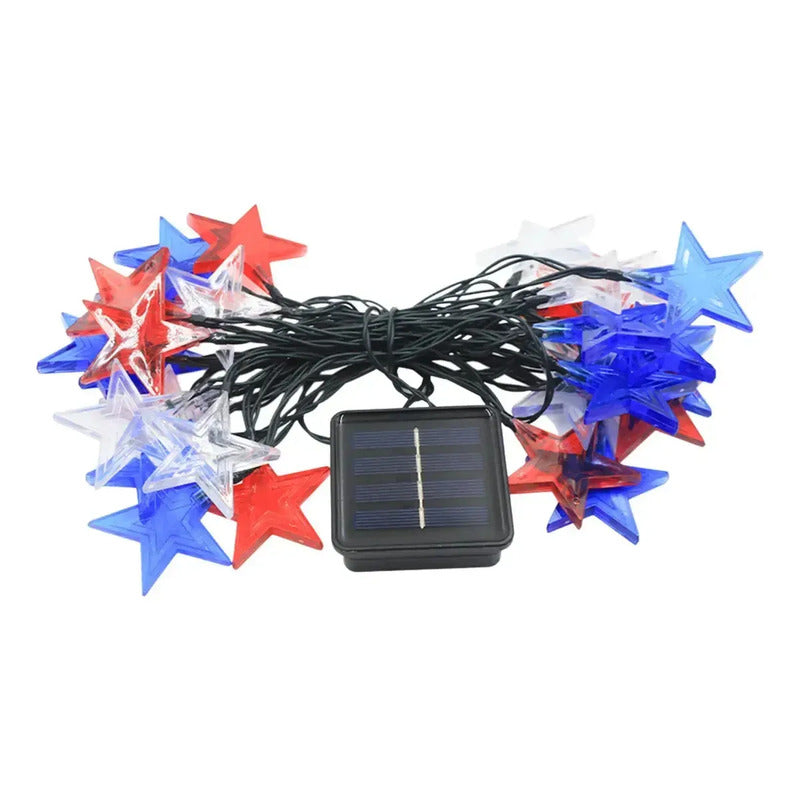Guirnalda Solar Led Decorativa 10mts Fiestas Patrias Chile Azul