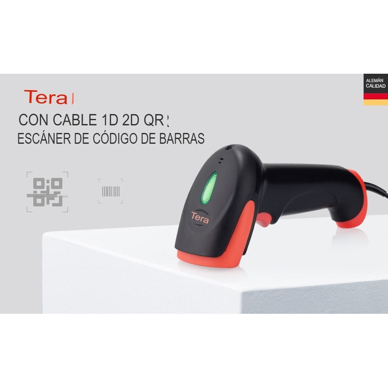 Lector Escáner De Código De Barras Inalámbrico 2.4g Pistola Negro Usb