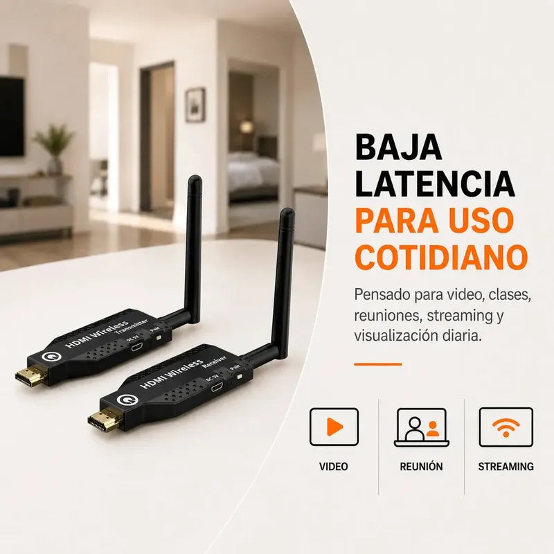 Hdmi Inalámbrico Transmisor Y Receptor 50 Metros Para Tv Pc Notebook Plug & Play