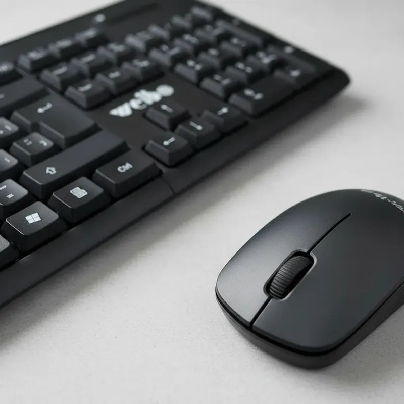 Teclado Y Mouse  Inalambrico 2.4 Ghz Con Teclado Numerico Negro