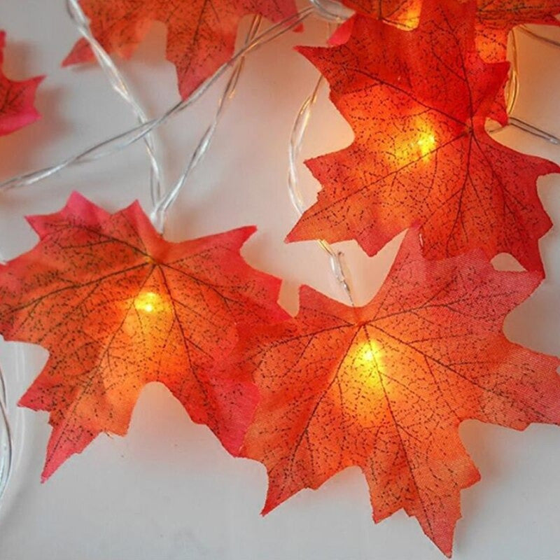 Luces Solar Guirnalda Hoja 30 Led Led Luz Cálida Navidad Cálida
