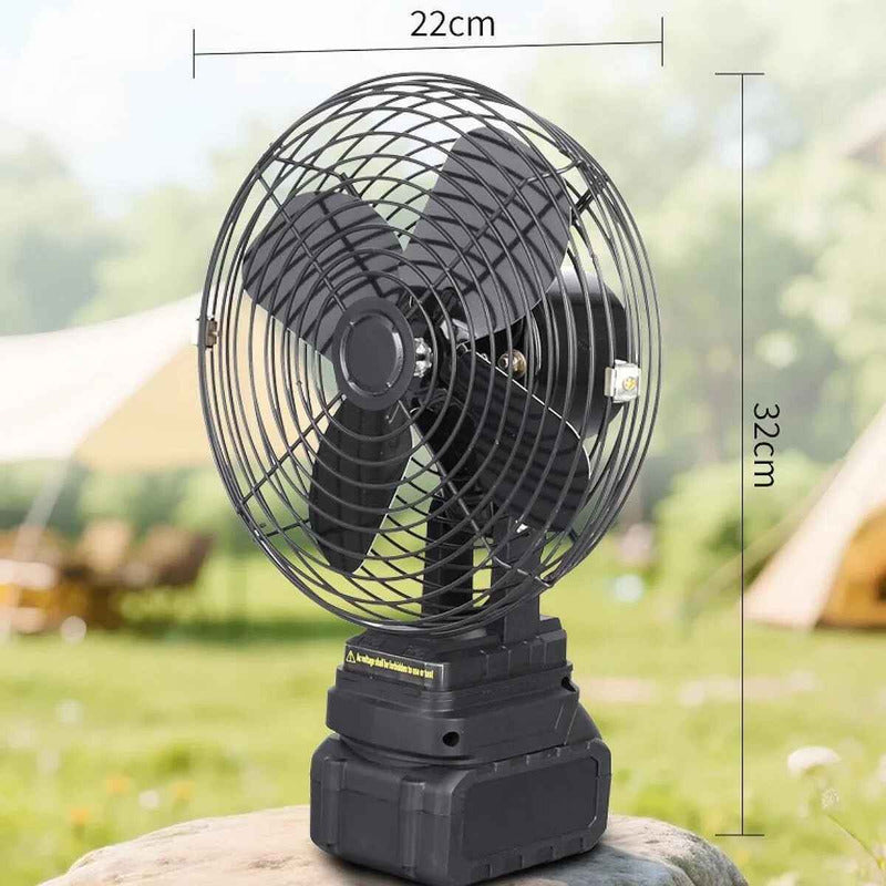 Ventilador Camping Con Bateria Escritorio Recargable Inalamb 15 Cm Negro