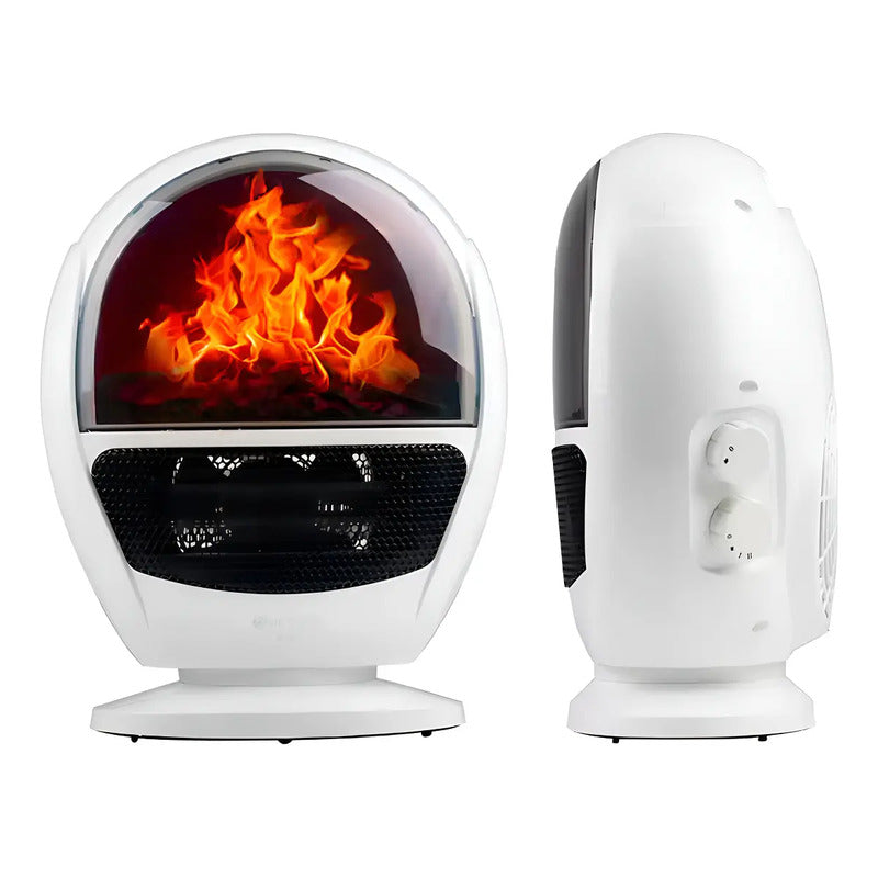 Calefactor Portátil Raf Tipo Chimenea Blanco 1500w Con Llama Blanco