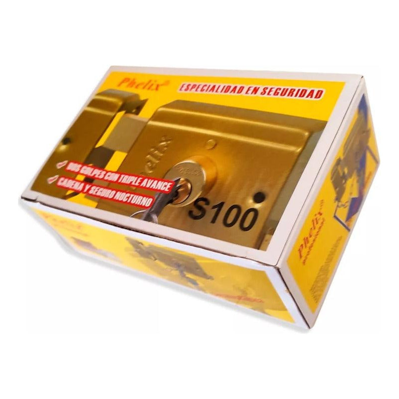 Chapa Cerradura Sobrepuesta Doble Cilindro Cerrojo Puertas