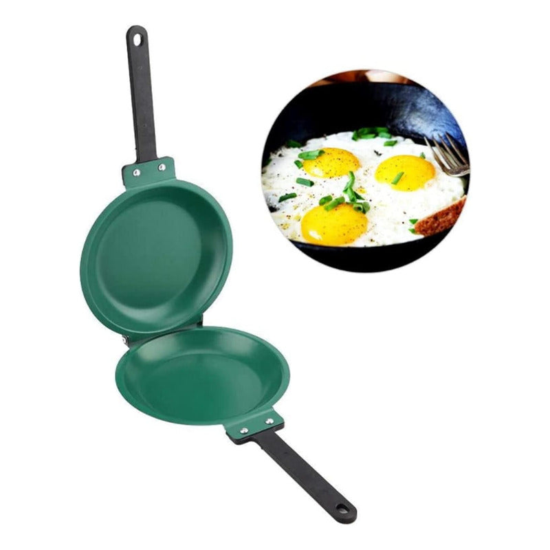 Sartén Doble Cara Antiadherente Tortillero Doble Panqueques Negro