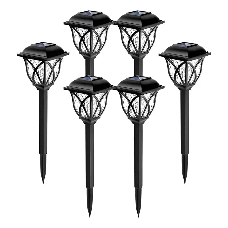 Kit Navidad Solar: Estaca Árbol Led Amarilla 85cm + Estaca 6 Luces Led Negra Exterior