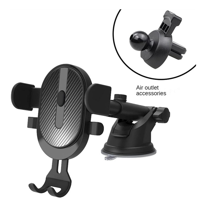 Soporte Celular Auto Porta Teléfono Brazo Ajustable Largo  Negro