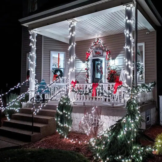 Luces Guirnalda Solar 100 Led Navidad 10 Metros Fria