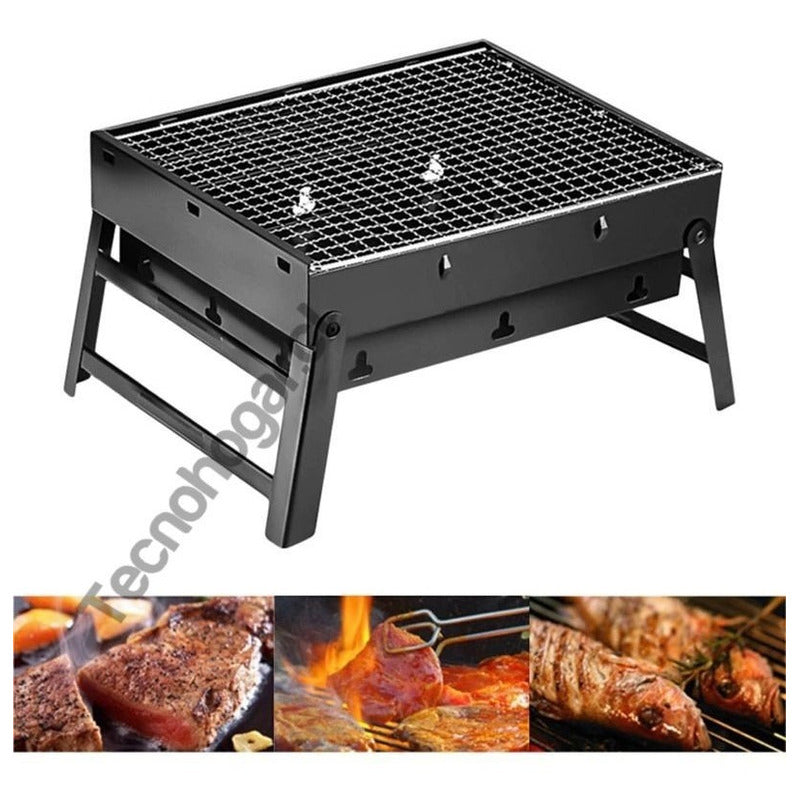 Barbacoa Asado Plegable De Carbón Parrilla Negra Negro