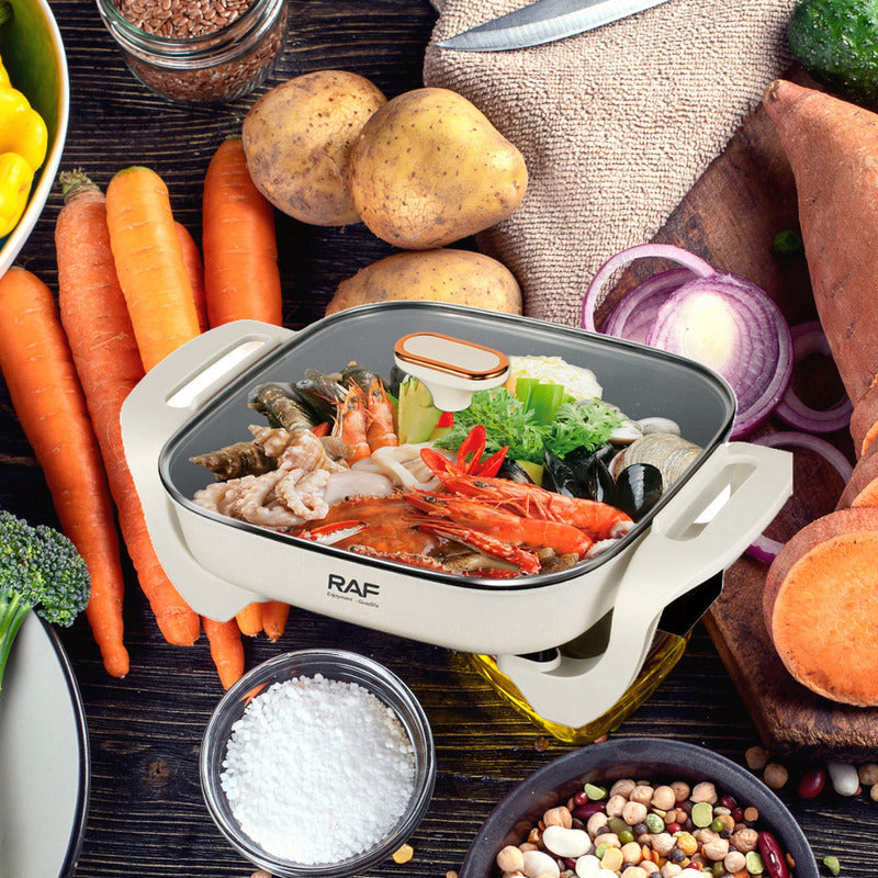 Sartén Eléctrico Olla Electrica Olla Inteligente Familiar - Blanco - 50 Hz X 60 Hz