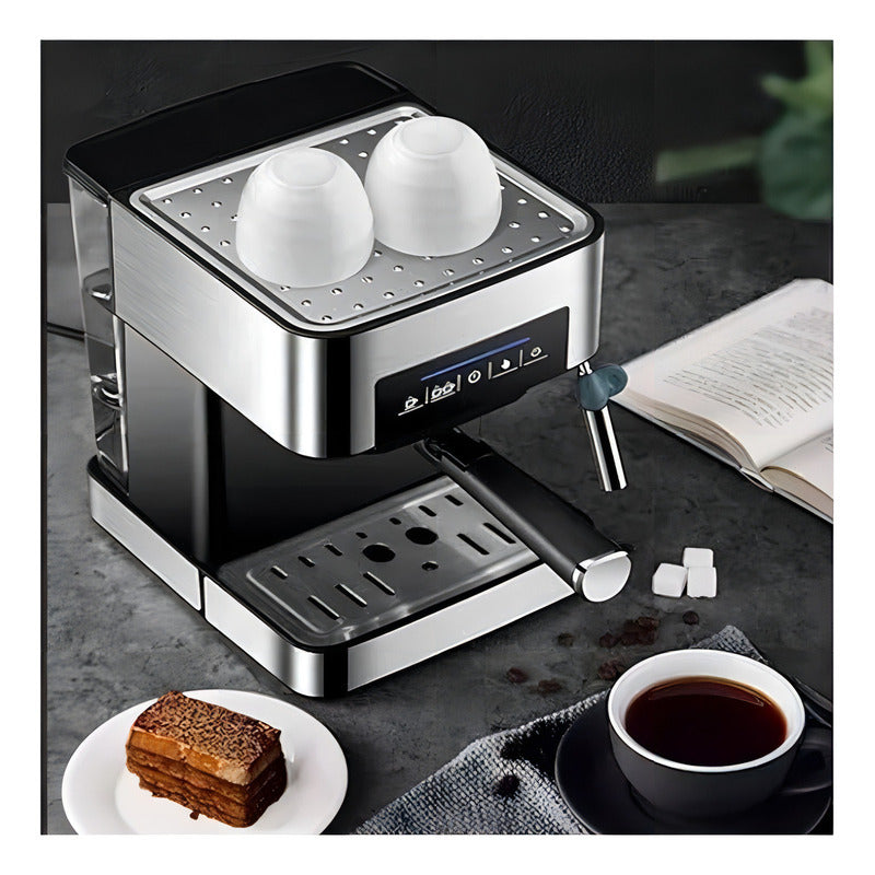Máquina Café Espresso Espumador De Leche Antigoteo Raf R.136 Color Plateado