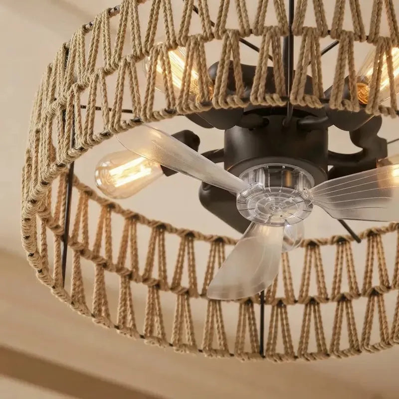 Ventilador De Techo Con Luz Y Control Remoto Diseño Rústico