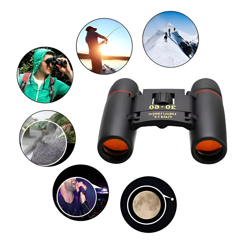 Mini Binoculares Binocular 30x60 Profesionales Prismaticos Negro