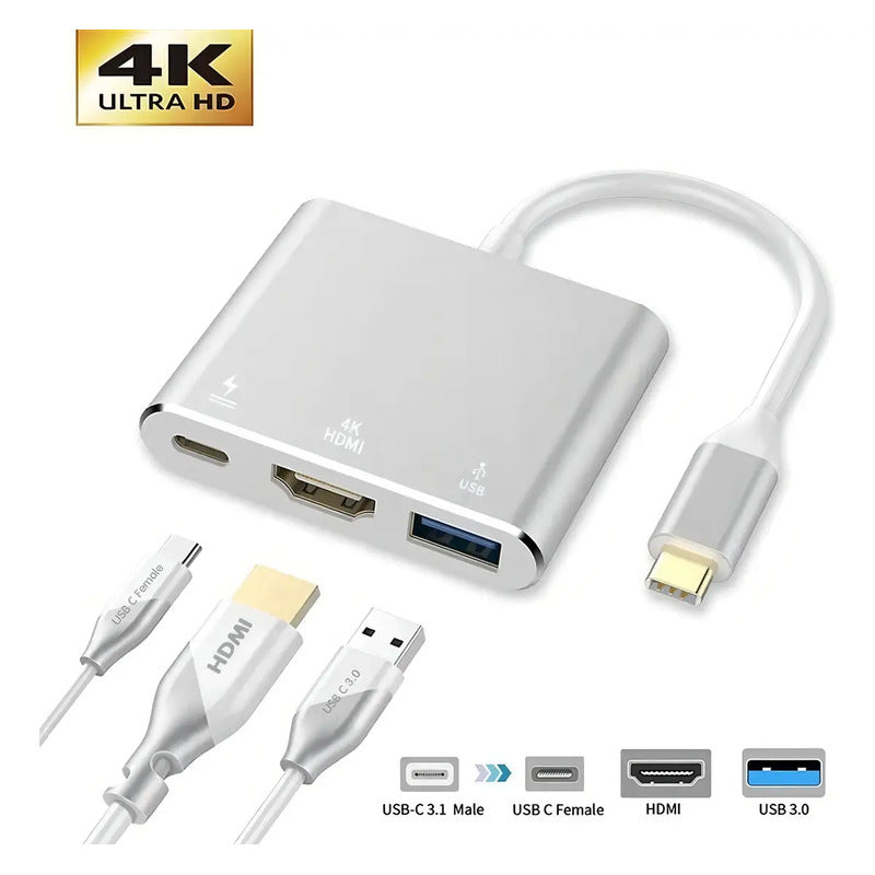 Adaptador Usb-c Hdmi 3 En 1 1hdmi, Usb Y Tipo C