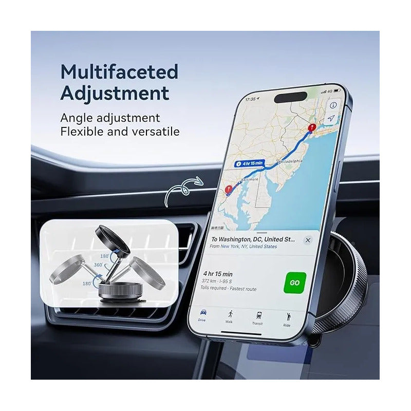 Soporte De Teléfono Magnético Plegable Para Auto Negro