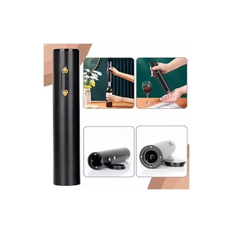 Sacacorchos Eléctrico Para Vino, Facil De Usar, Abrebotellas Negro
