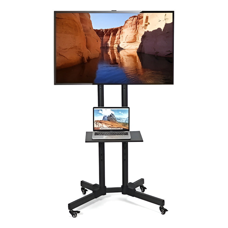 Soporte De Tv 32  40 42 43 48 49 50 60 63 65 70 Con Ruedas Negro