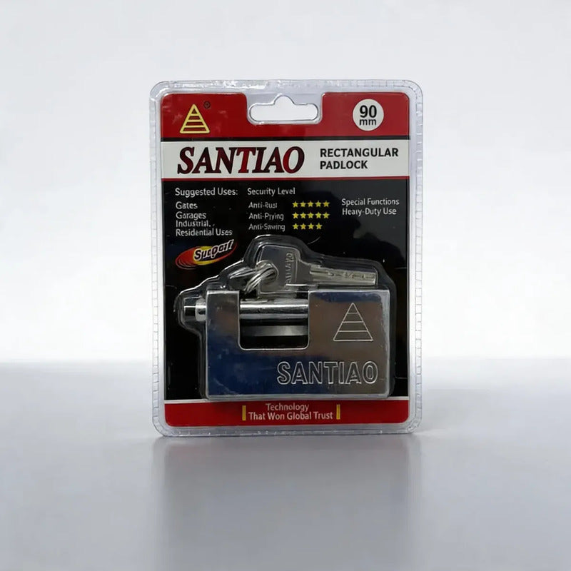 Candado De Seguridad Santiao De Acero Inoxidable De 90mm Con Llave Para Exterior