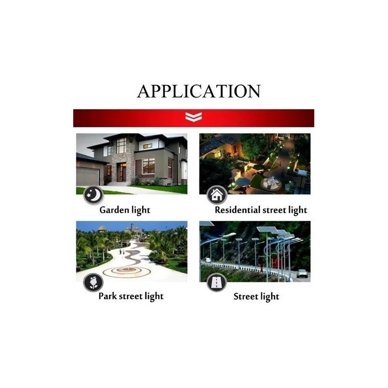 Foco Solar 600w Exterior + Soporte Base Con Sensor  Negro