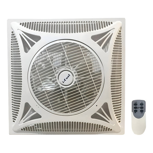 Ventilador De Techo Para Empotrar 60x60 60 Cm Blanco Plástico