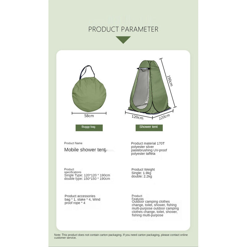 Caseta Baño Carpa Alta Vestidor Portátil Camping Practica