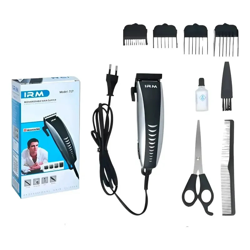 Cortadora De Cabello Con Accesorios Profesionales Irm Negro